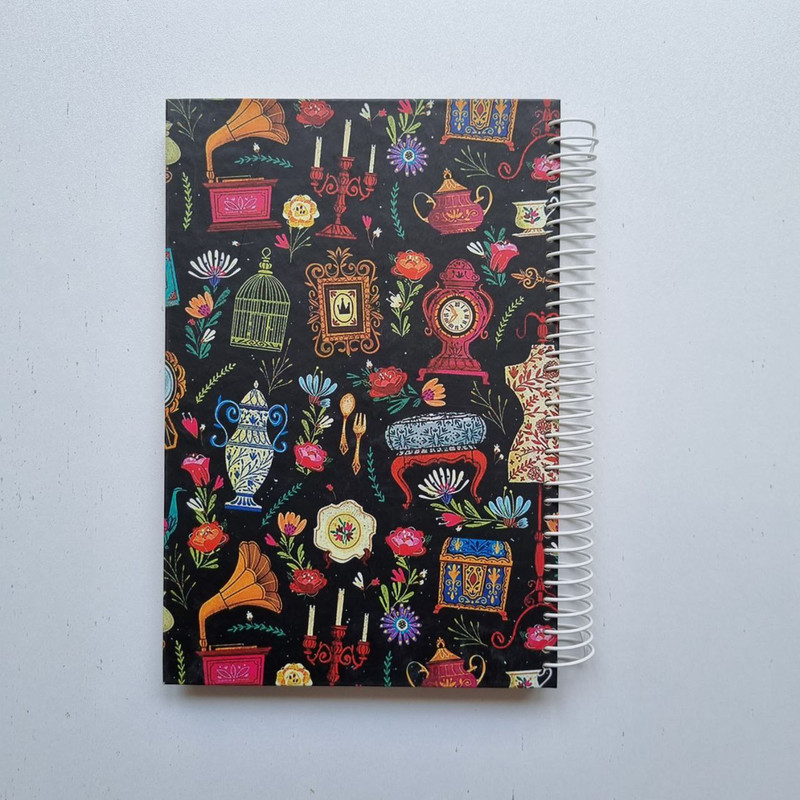 دفتر نقطه ای 100برگ طرح دخترانه عتیقه جات کد ROSN-117