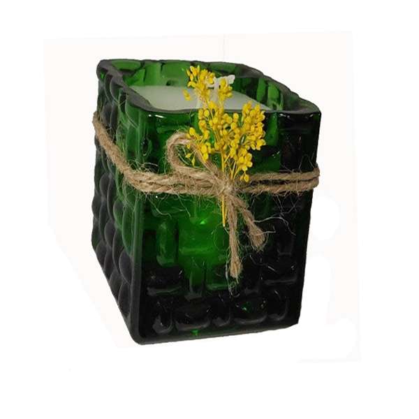 شمع لیوانی مدل مربعی حصیری