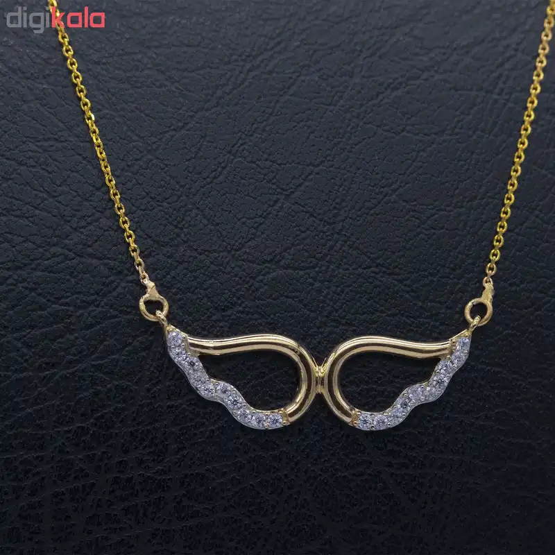 گردنبند طلا 18 عیار زنانه طرح عینک کد G436