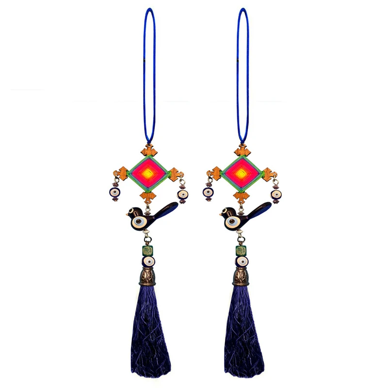 آویز تزیینی خودرو طرح سنتی مدل گنجشک 2 عددی