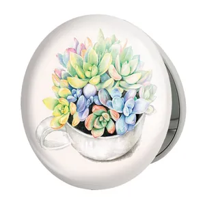 آینه جیبی خندالو طرح کاکتوس مدل تاشو کد 5306 