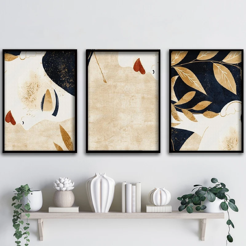 تابلو آتریسا طرح آبستره مدل ATA52 مجموعه 3 عددی 