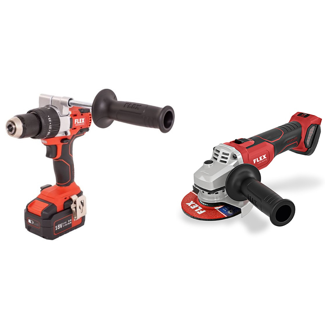 مینی فرز شارژی و دریل پیچ گوشتی چکشی فلکس مدل L 125 18.0-EC و PD 2G 18.0-EC FS55