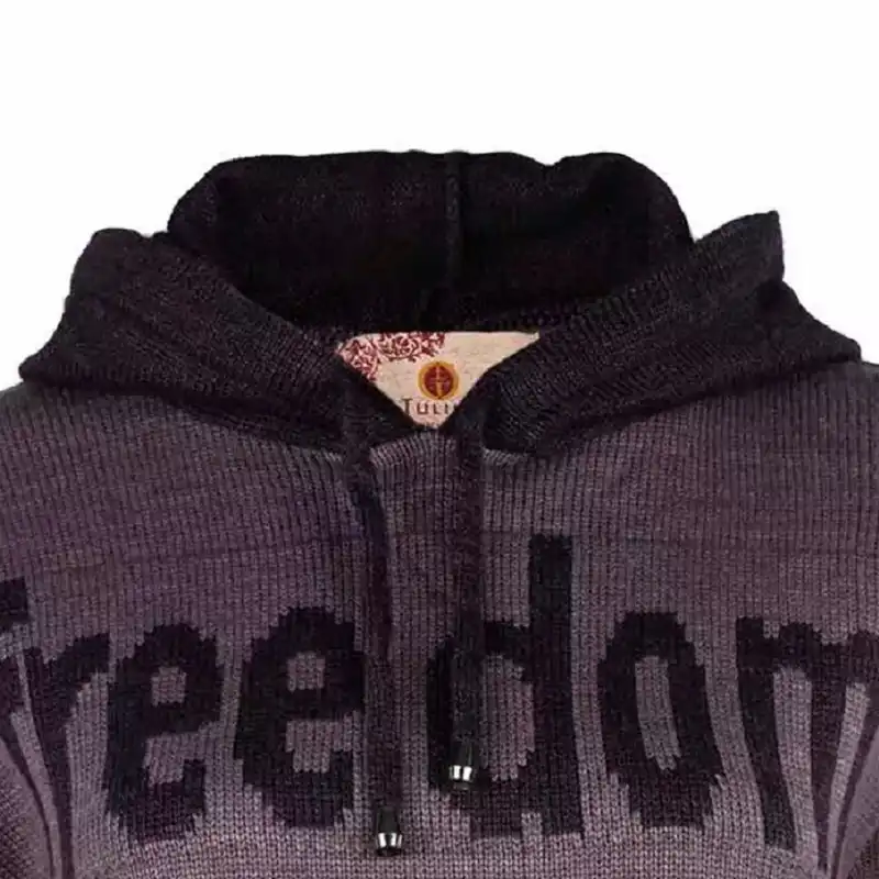 هودی بافت زنانه تولیکا مدل کلاهدار کد 787815 رنگ بادمجانی