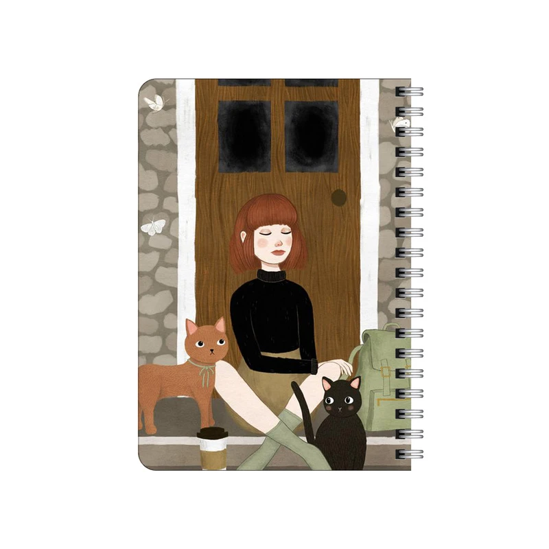 دفترچه یادداشت بامبیلیپ مدل چوبی طرح دختر گربه انتظار کد 2872224