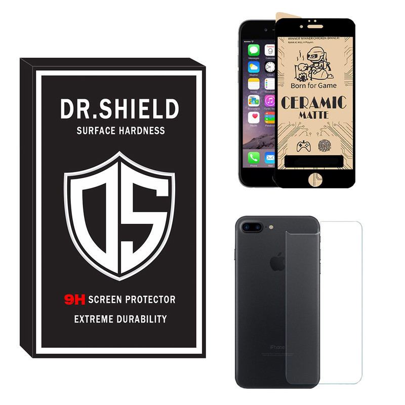 محافظ صفحه نمایش سرامیکی مات دکتر شیلد مدل TCPDR-06 مناسب برای گوشی موبایل اپل Iphone 7 به همراه محافظ پشت گوشی