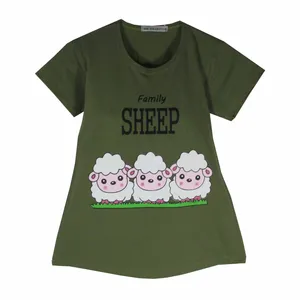 تی شرت آستین کوتاه زنانه مدل بره ناقلا رنگ سبز سدری