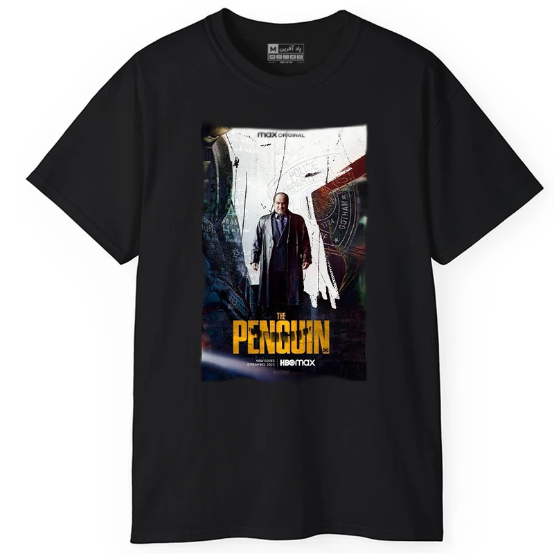 تی شرت آستین کوتاه مردانه پاد آفرین مدل سریال پنگوئن کد PT177