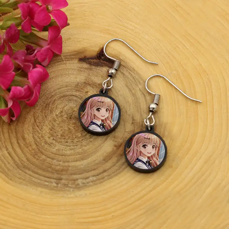 گوشواره زنانه ناکسیگو مدل شب تاب طرح دختر انیمه ای کد ES7352