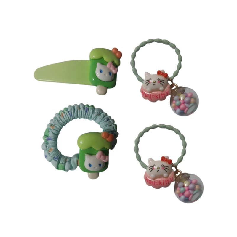 کش مو و گیره دخترانه مدل کیتی کد 19 بسته 4 عددی