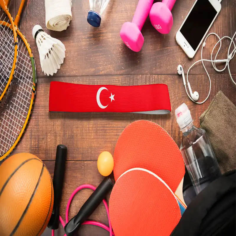 هدبند ورزشی آی تمر مدل پرچم کشور ترکیه کد 165