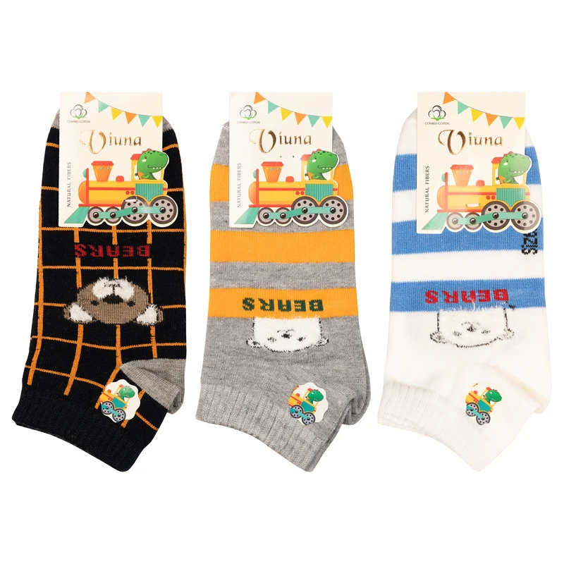 جوراب ساق کوتاه بچگانه ویونا مدل VNA3-2 مجموعه 3 عددی