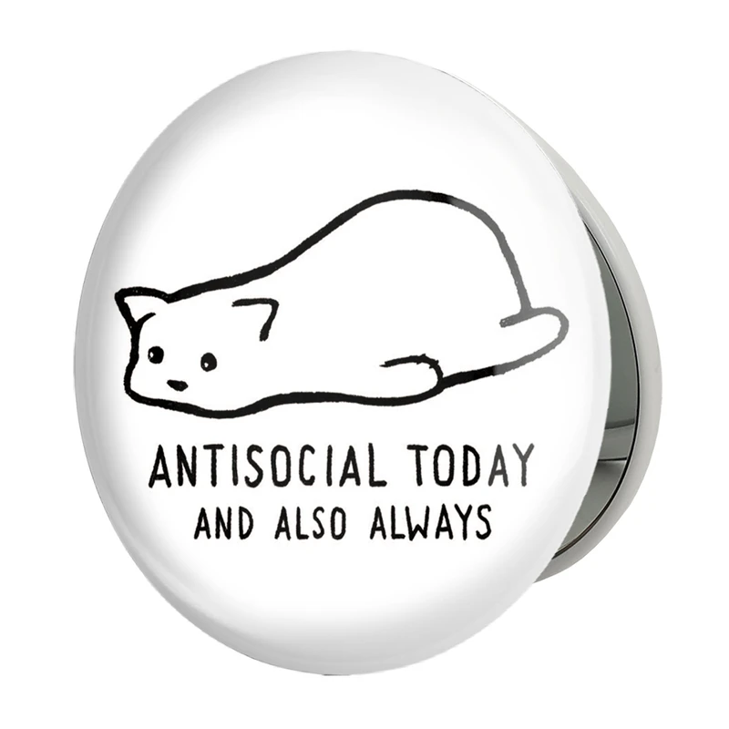 آینه جیبی خندالو طرح گربه اجتماع گریز مدل تاشو کد 29327