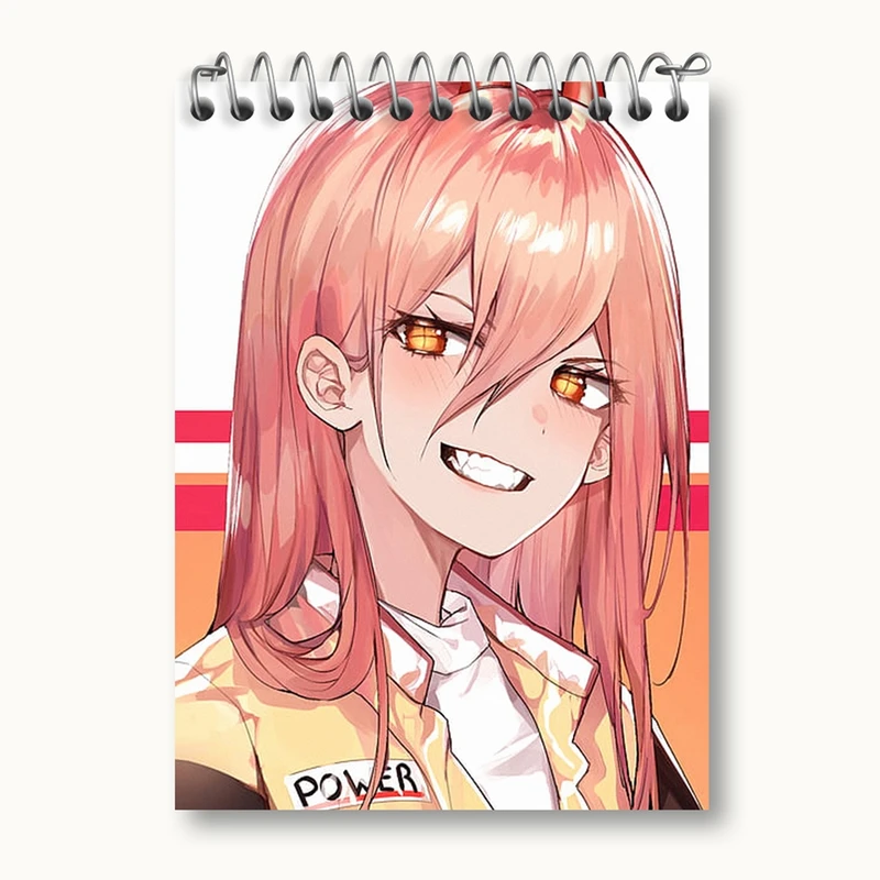 دفتر یادداشت 50 برگ خندالو مدل پاور انیمه مرد اره ای Chainsaw Man کد 17986
