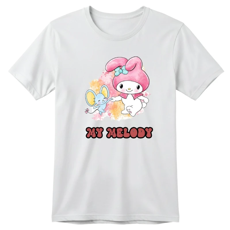 تی‌شرت آستین کوتاه بچگانه مدل ملودی و موش کد v7 