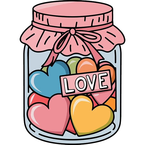 استیکر پارچه و لباس پاد آفرین طرح قلب و عشق کد 607