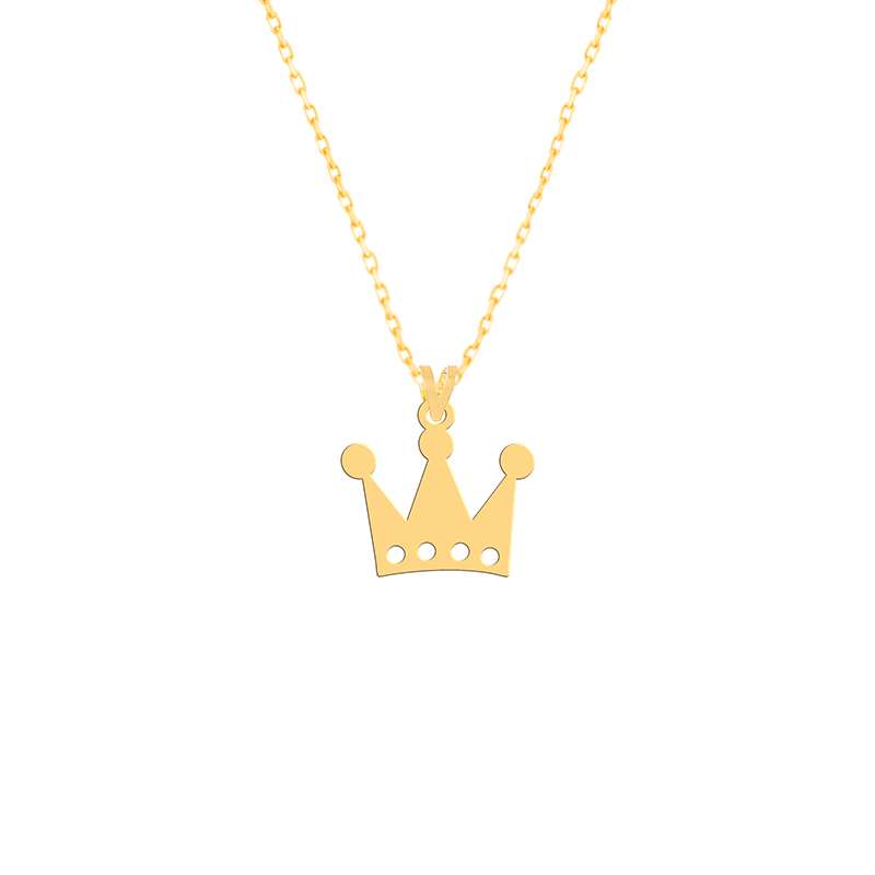 گردنبند طلا 18 عیار زنانه فرشته  طرح  تاج مدل  WNLZ-000639