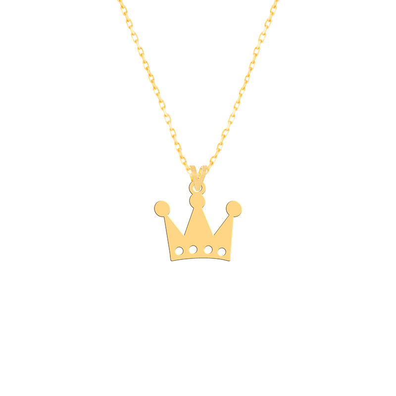 گردنبند طلا 18 عیار زنانه فرشته  طرح  تاج مدل  WNLZ-000639