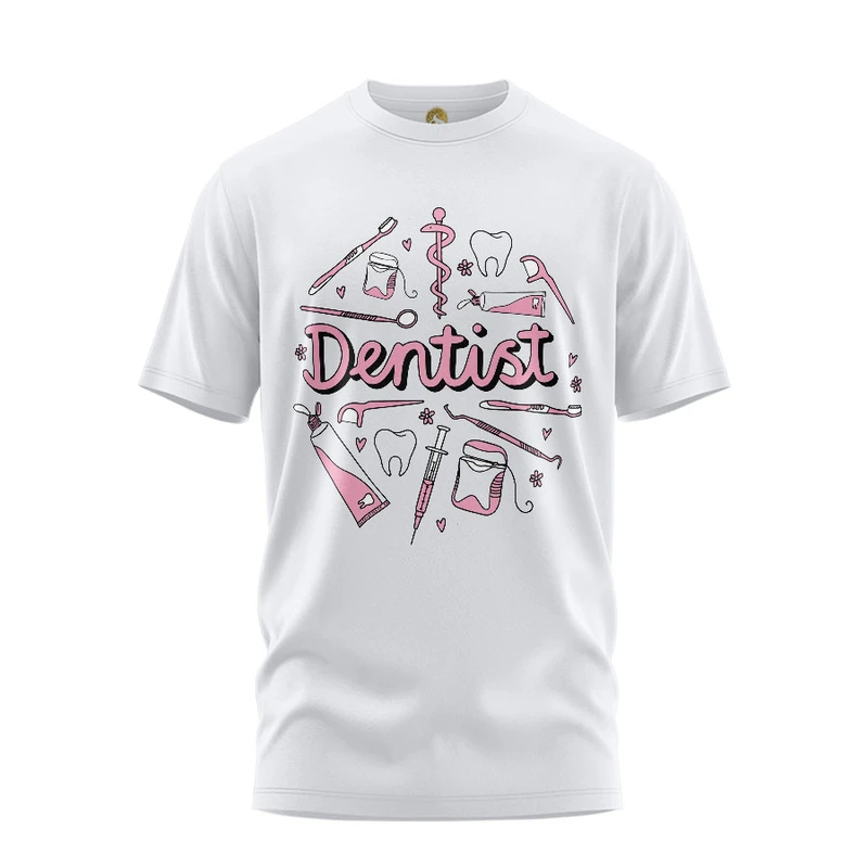 تی شرت آستین کوتاه زنانه هومرو مدل TW265 طرح دندان پزشک