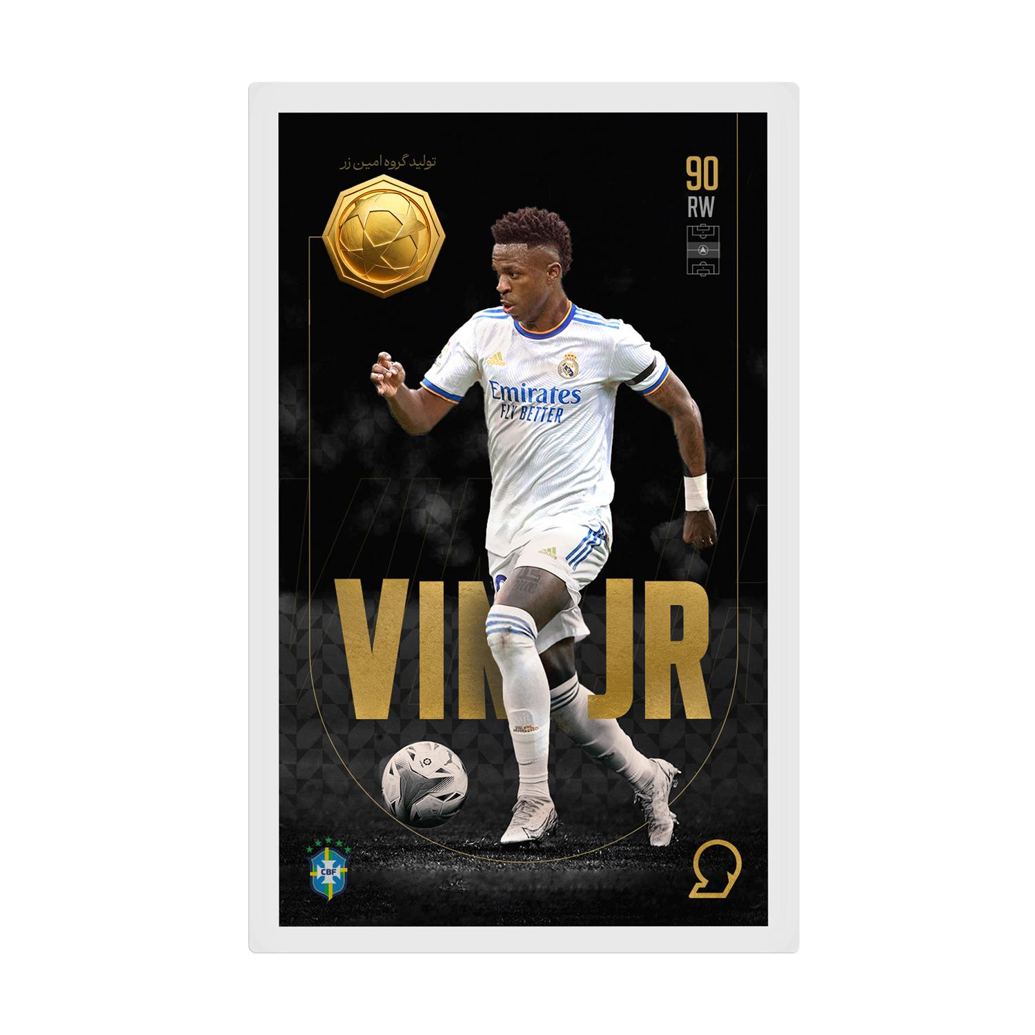 طلا گرمی 18 عیار مدوپد مدل VINI طرح فوتبالی 2025 کد SO10118