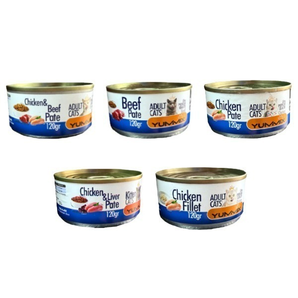 کنسرو غذای گربه بالغ یامیکس مدل پک پته طعم مرغ وزن 600 گرم بسته 5 عددی