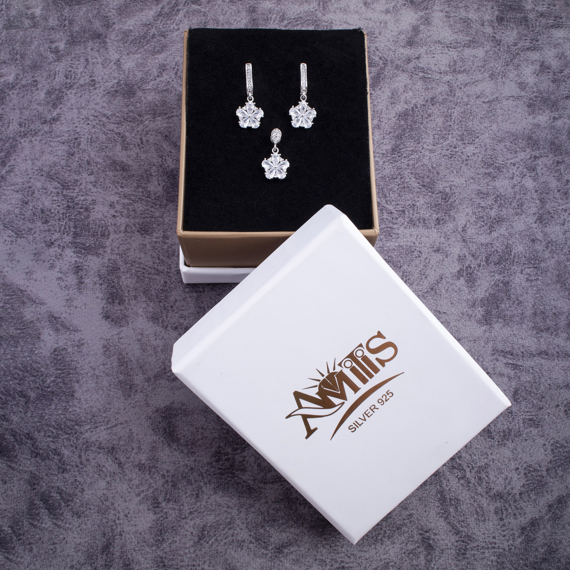 نیم ست نقره زنانه مدل AMT-N203