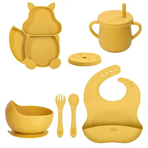 سرویس غذاخوری 8 پارچه کودک هاگی باگی مدل سیلیکونی