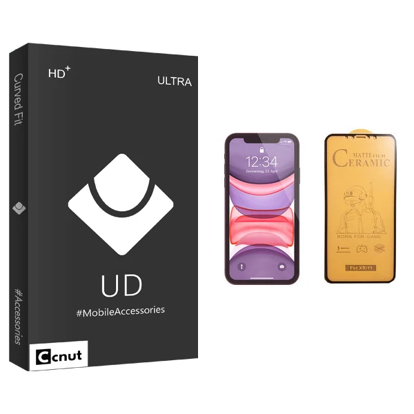محافظ صفحه نمایش سرامیکی کوکونات مدل UD Black مناسب برای گوشی موبایل اپل iPhone 11