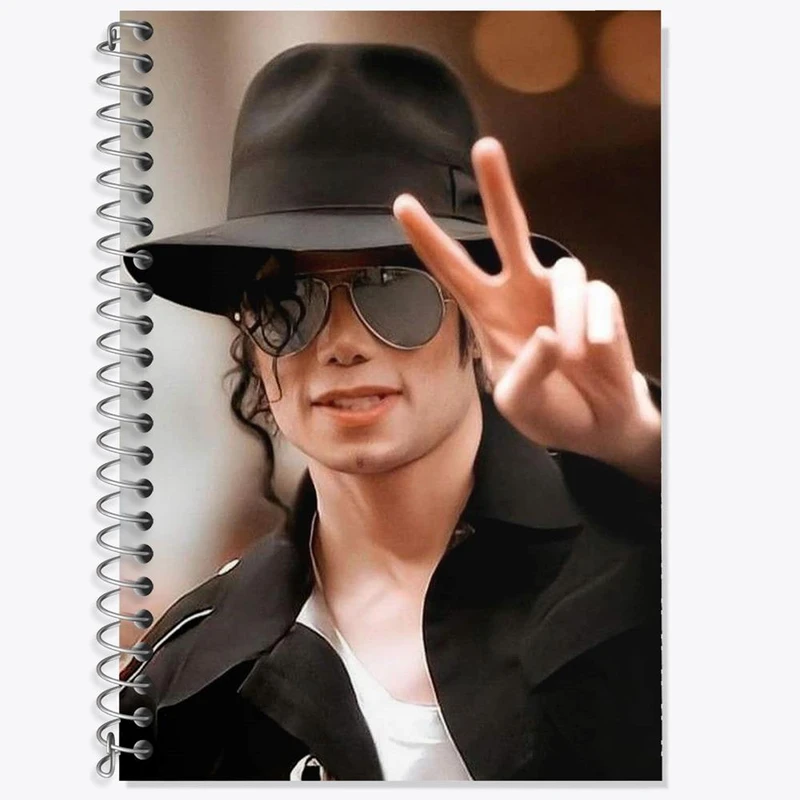 دفتر زبان 50 برگ خندالو مدل سه خط طرح مایکل جکسون Michael Jackson کد 19248
