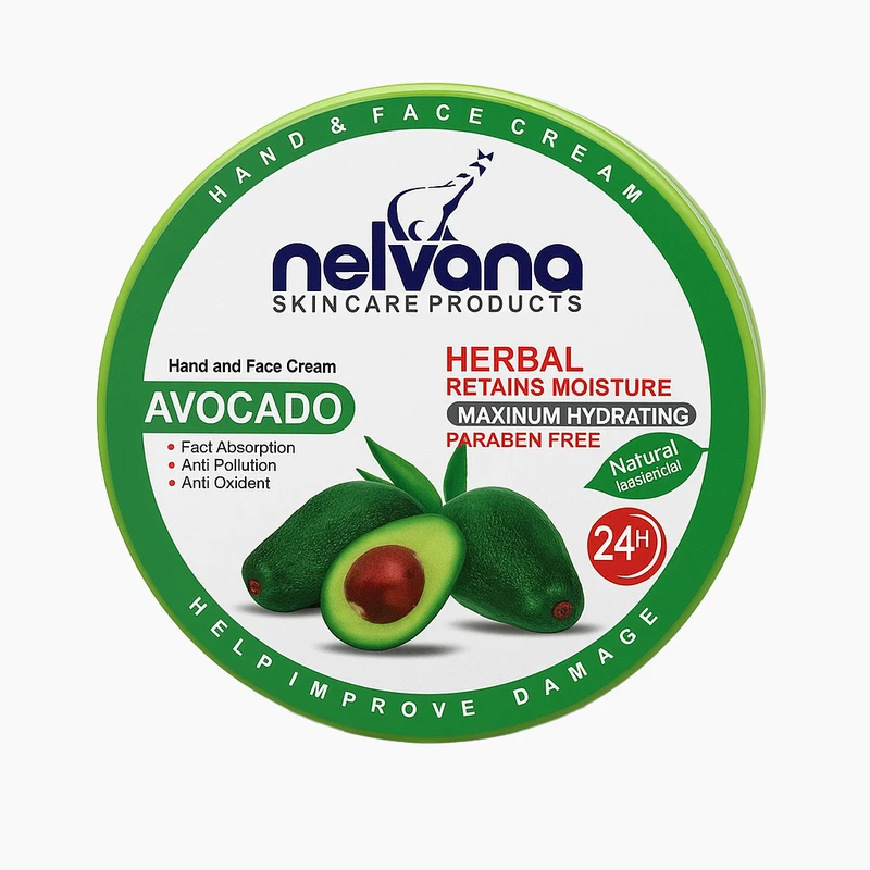 کرم آبرسان صورت نلوانا مدل عصاره آووکادو مناسب برای انواع پوست حجم 250 میلی‌لیتر