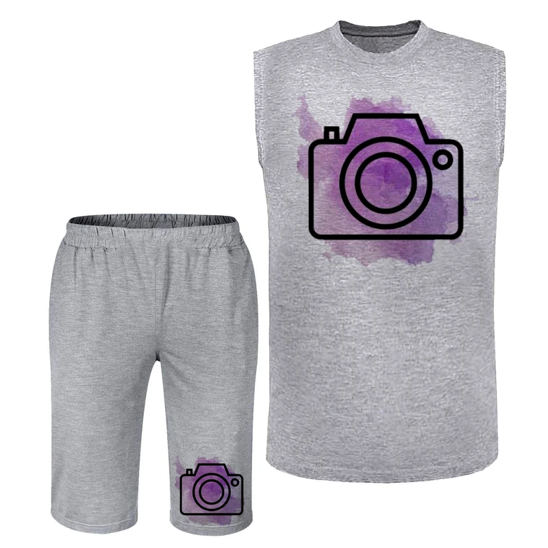 ست تاپ و شلوارک مردانه مدل دوربین A97