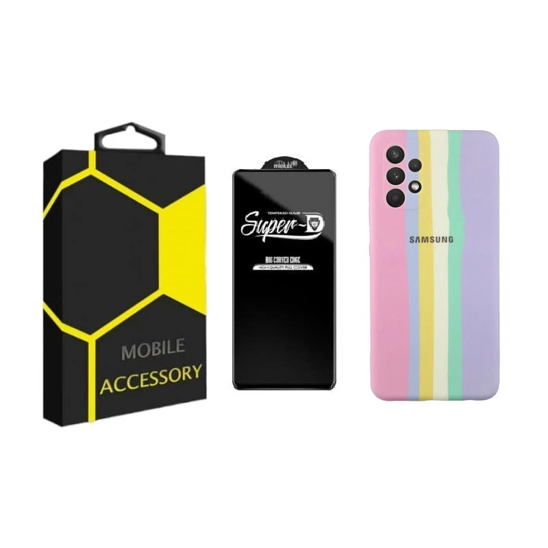 کاور مدل Rainbow مناسب برای گوشی موبایل سامسونگ Galaxy A33 5G به همراه محافظ صفحه نمایش 