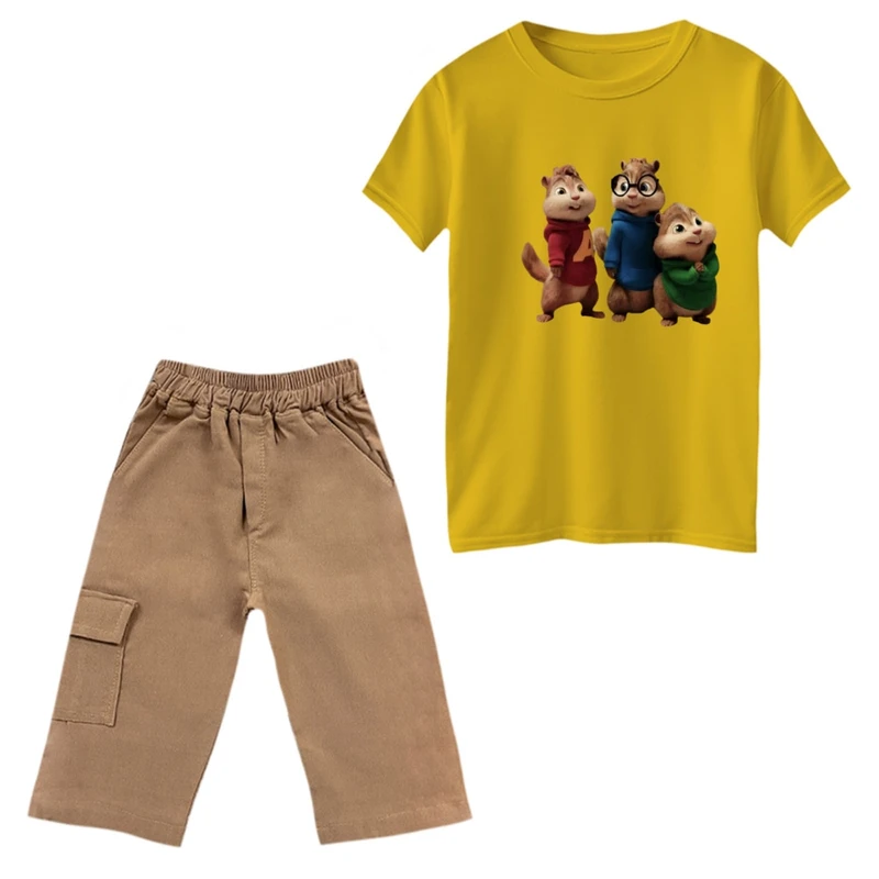 ست تی‌شرت و شلوارک پسرانه مدل آلوین کد 1