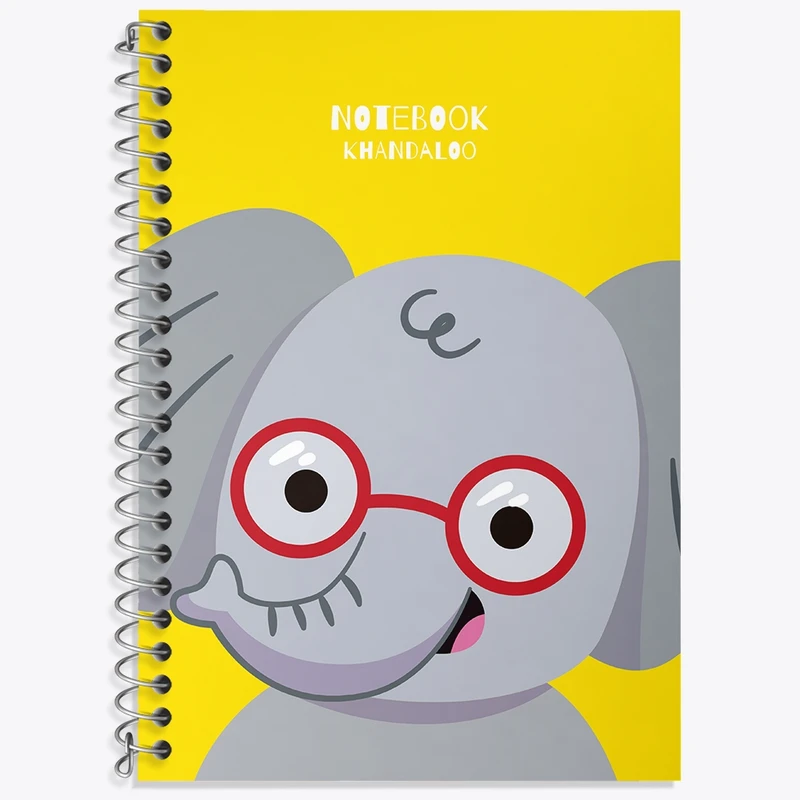 دفتر زبان 50 برگ خندالو مدل سه خط طرح فیل کیوت کد N1527