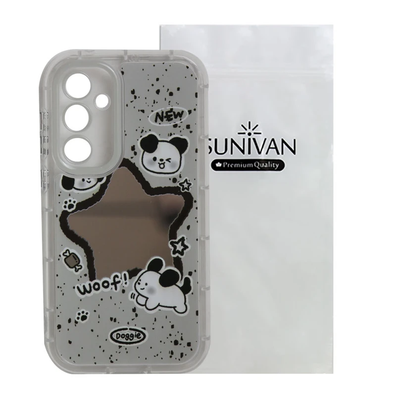 کاور سانیوان مدل آینه ای طرح فانتزی سگ مناسب برای گوشی موبایل سامسونگ Galaxy A15