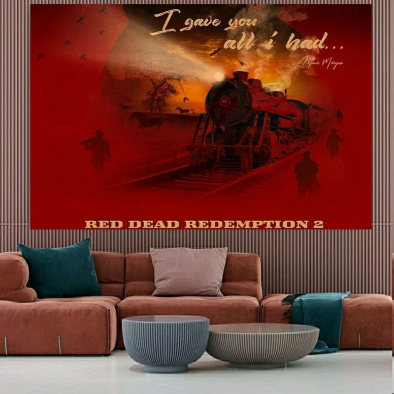 پوستر پارچه ای طرح گیم ردد- RED DEAD مدل SDP6414