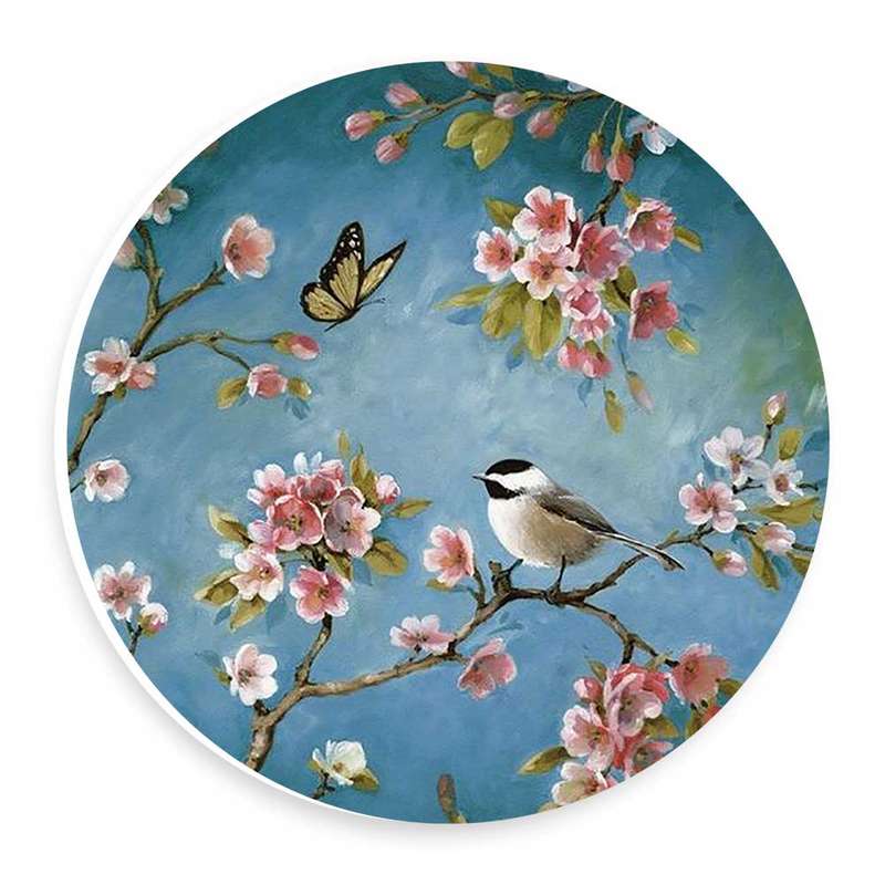 دیوارکوب طرح پرنده و شکوفه های گیلاس مدل wtb215