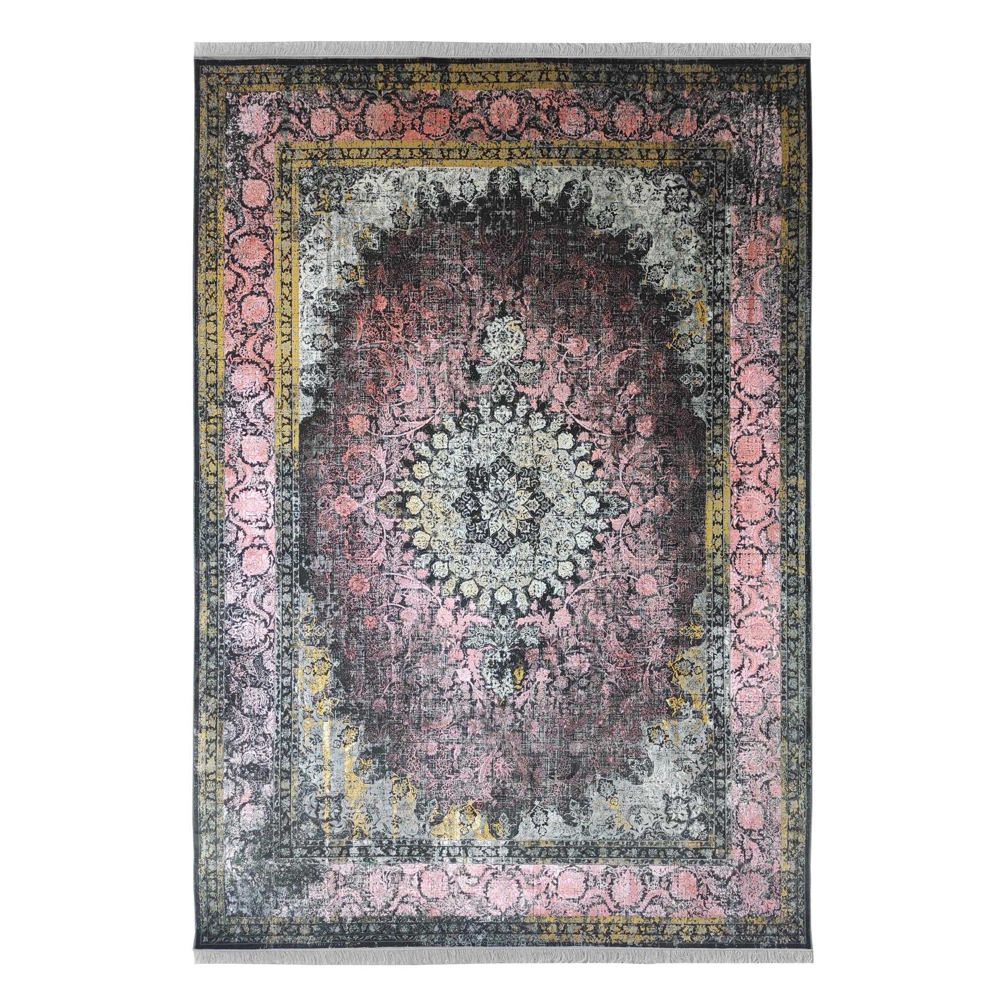 فرش ماشینی بزرگمهر کد 15012 زمینه زغالی