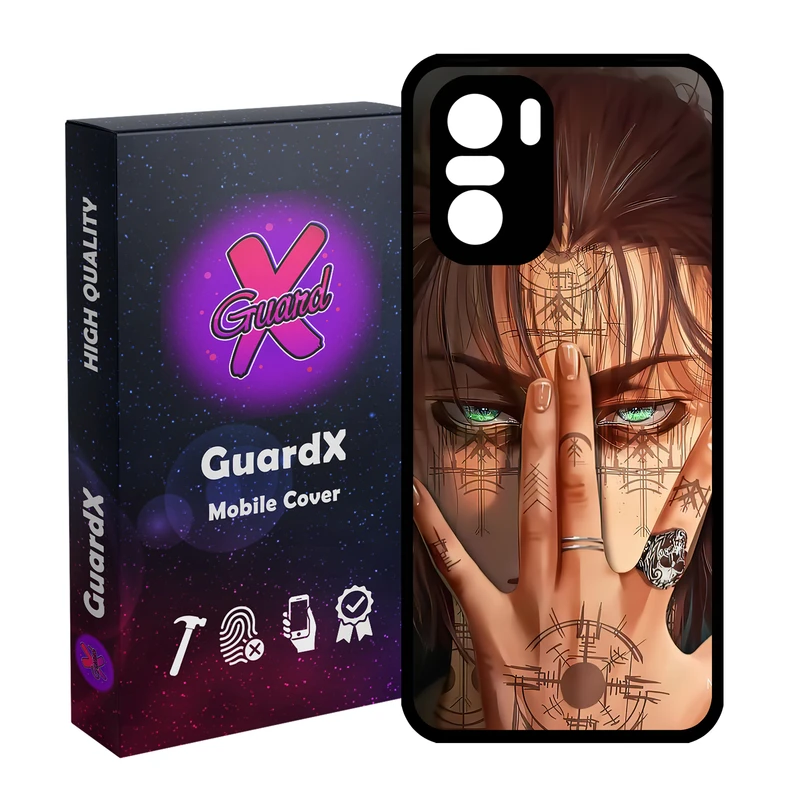 کاور گارد ایکس طرح Eren Anime مدل Glass10449 مناسب برای گوشی موبایل شیائومی Poco F3/MI 11X/MI 11X Pro/Redmi K40/K40 Pro
