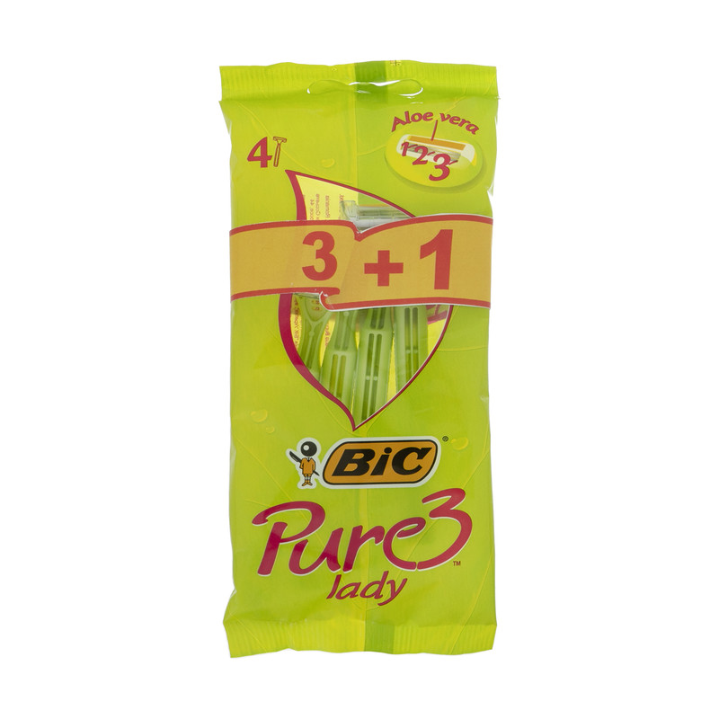 خود تراش بیک مدل Pure 3 بسته 4 عددی 