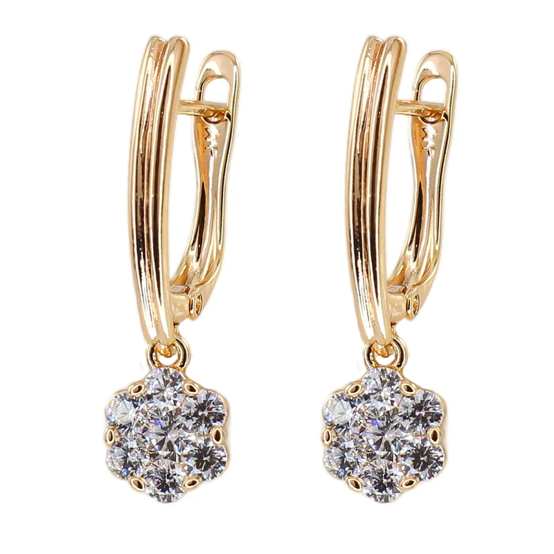 گوشواره حلقه‌ای زنانه ژوپینگ مدل نگین دار کد AAC1295