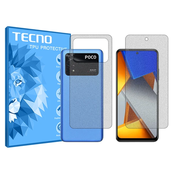 محافظ صفحه نمایش مات تکنو مدل HyMTT مناسب برای گوشی موبایل شیائومی Poco M4 Pro به همراه محافظ پشت گوشی