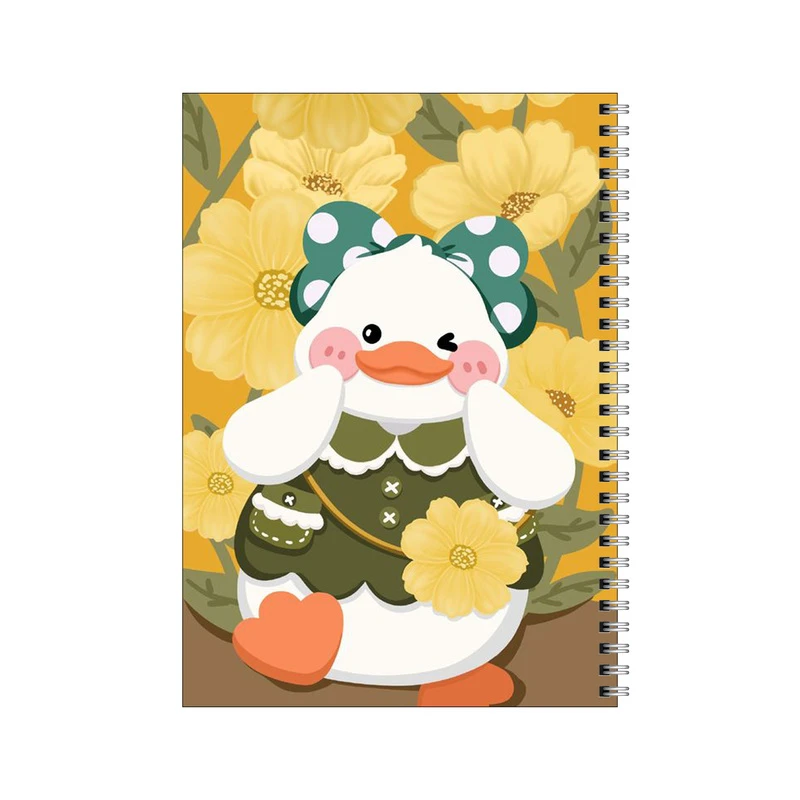 دفتر مشق 100 برگ بامبیلیپ طرح اردک تپل با گل های زرد کد 8944865