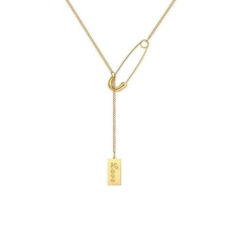 گردنبند طلا 18 عیار زنانه قیراط طرح سنجاق کد GH5378