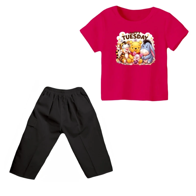 ست تی شرت و شلوارک پسرانه مدل پو کد 44