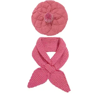 ست کلاه و شال گردن بافتنی بچگانه مدل L13962