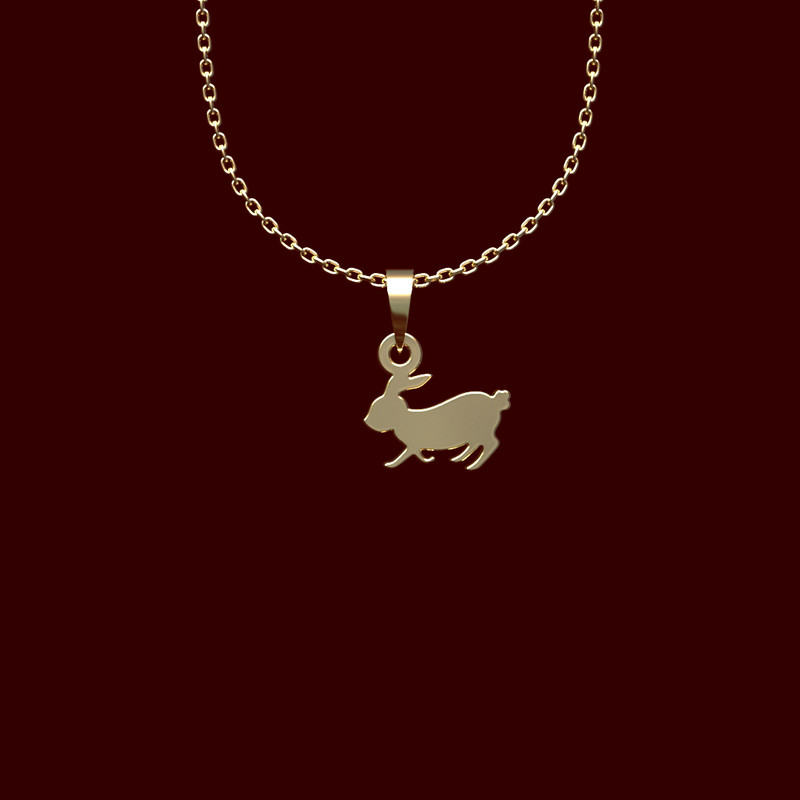 گردنبند طلا 18 عیار زنانه مدوپد مدل خرگوش کد GG2-1-1182