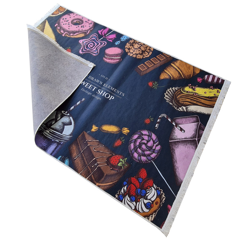 فرش پارچه ای مدل فرشینه طرح آشپزخانه کد 100417