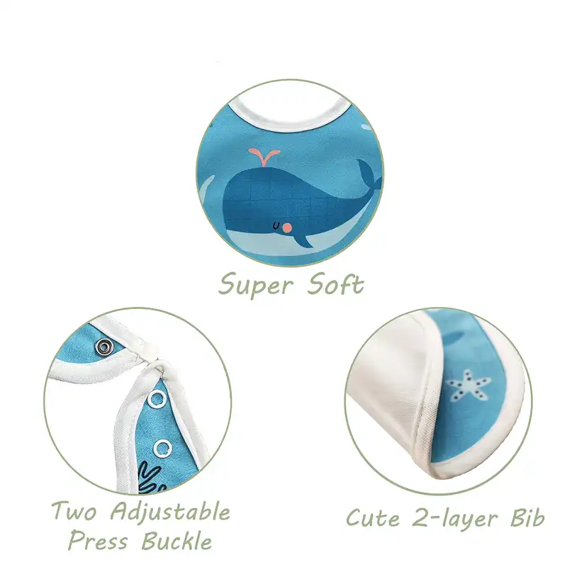 پیش بند نوزادی کاماما مدل نهنگ صبور مجموعه 6 عددی