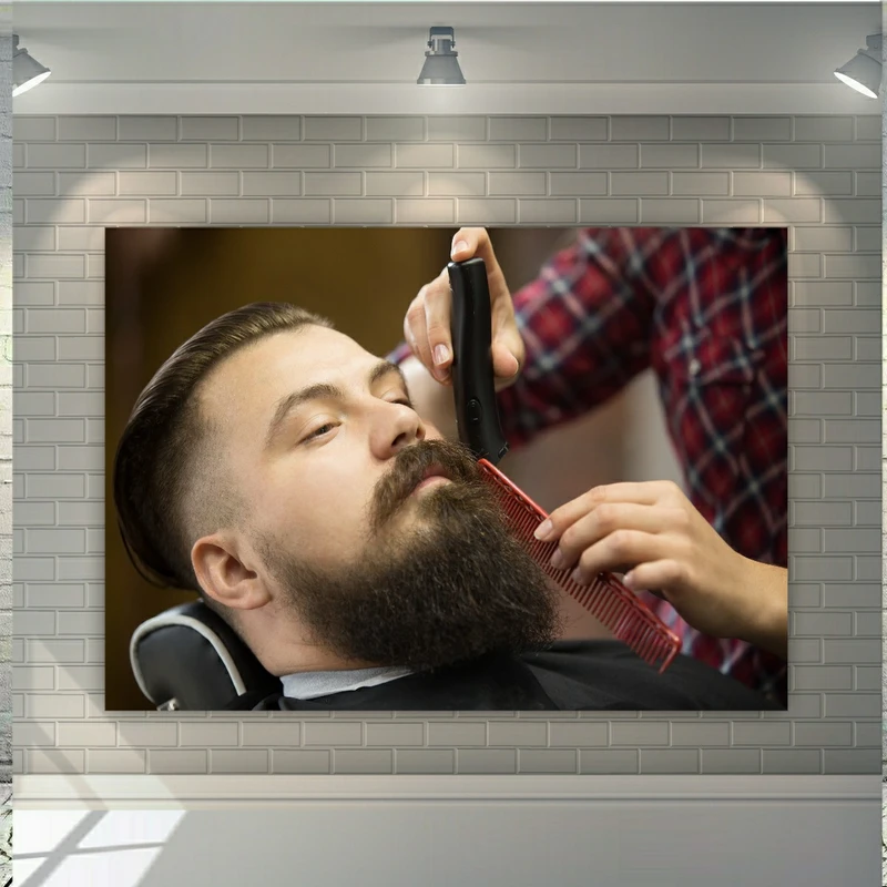 تابلو بوم طرح آرایشگاه مردانه مدل SDB1593